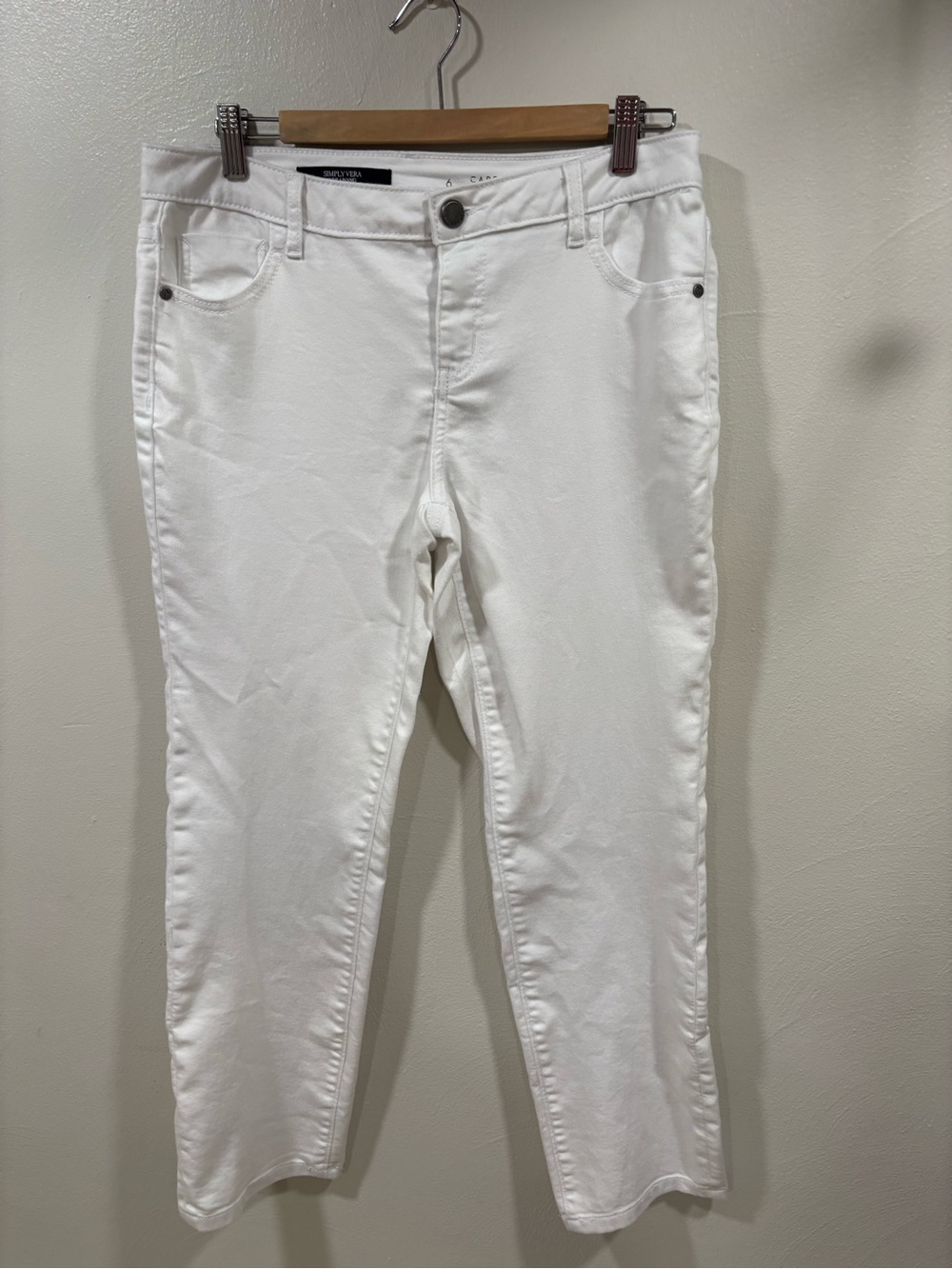 Simply Vera Vera Wang White Ankle Slim Jeans